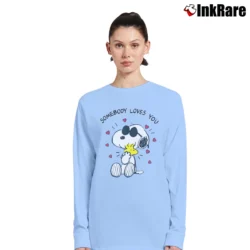 Women’s Snoopy Somebody Loves You Cartoon Network Peanuts Long-Sleeve Top in light blue | Sleek, Versatile, All-Season