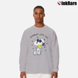 Men’s Snoopy Somebody Loves You Cartoon Network Peanuts Long-Sleeve Shirt in sport grey | Sleek, Lightweight, Year-Round Wear
