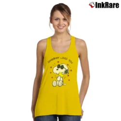 Women’s Snoopy Somebody Loves You Cartoon Network Peanuts Tank Top in yellow | Lightweight, Movement-Friendly