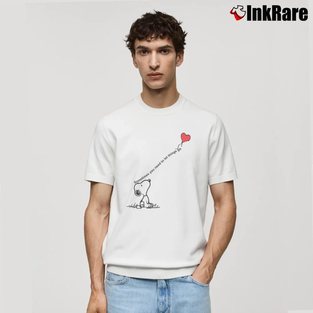 Men’s Snoopy Sometimes You Need To Let Things Go Classic T-Shirt in white | Soft, Breathable Everyday Wear