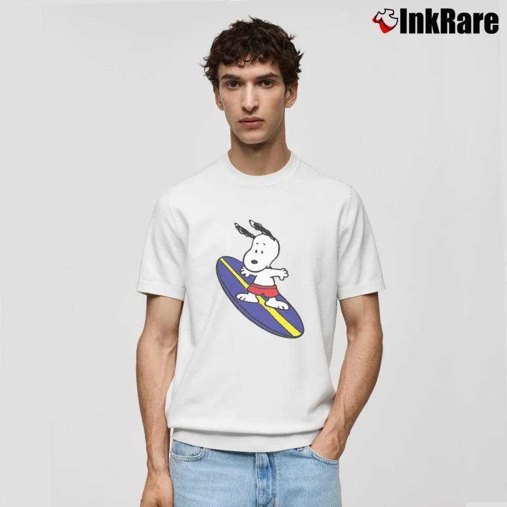 Men’s Snoopy Surfing Classic T-Shirt in white | Soft, Breathable Everyday Wear