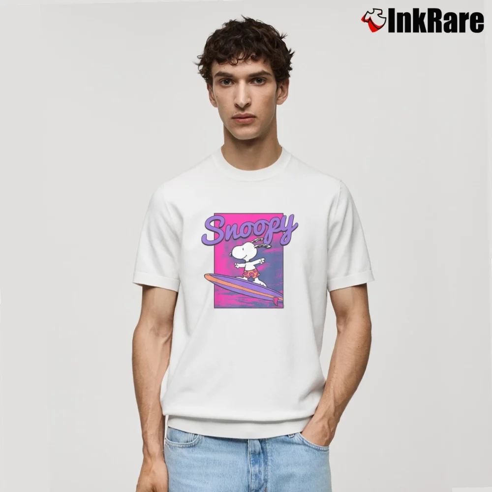 Men’s Snoopy Surfing Vintage Classic T-Shirt in white | Soft, Breathable Everyday Wear