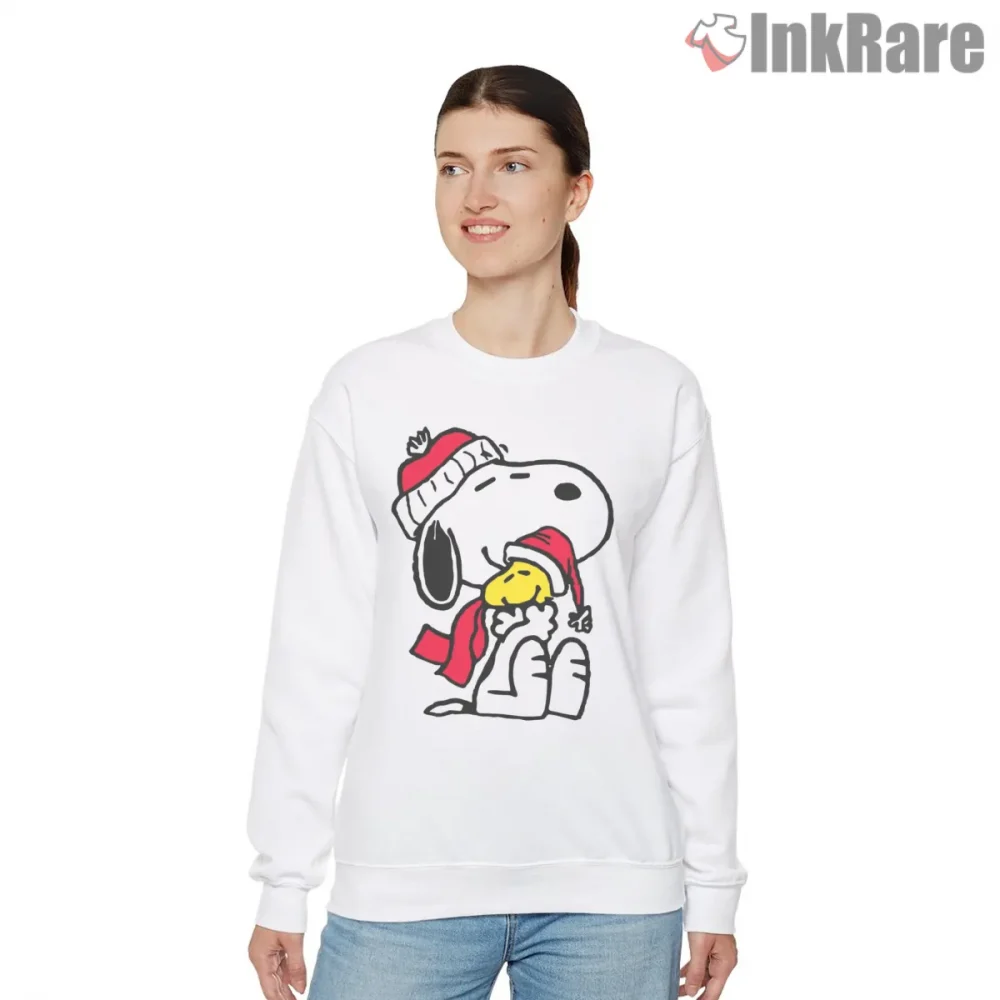 Snoopy Sweet Hugs Winter Shirt on graphic shirt for women graphic tee