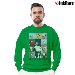 Men’s Snoopy Swift Eras Tour Lover Midnights Folklore Crewneck Sweatshirt in irish green | Cozy Fabric, Clean Style