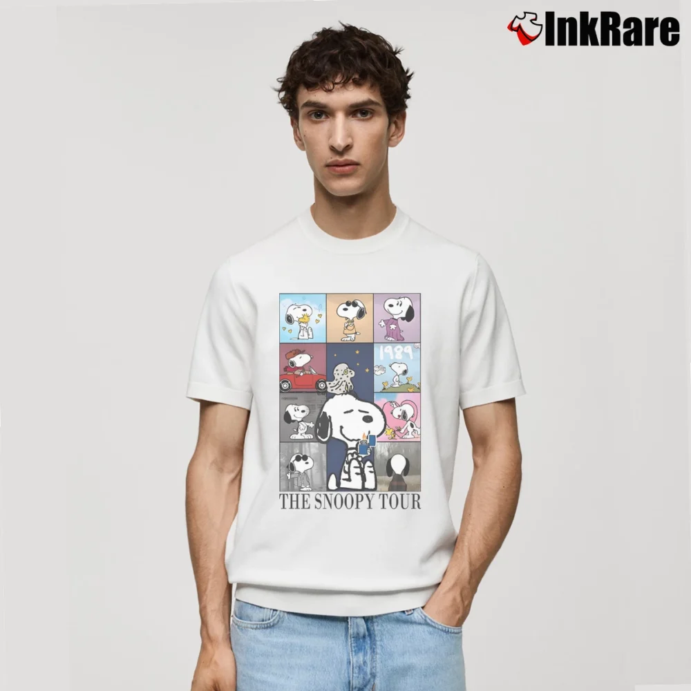 Men’s Snoopy Swift Eras Tour Lover Midnights Folklore Classic T-Shirt in white | Soft, Breathable Everyday Wear