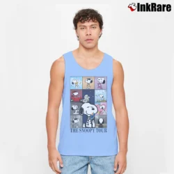 Men’s Snoopy Swift Eras Tour Lover Midnights Folklore Tank Top in light blue | Breathable, Active-Friendly Design