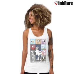 Women’s Snoopy Swift Eras Tour Lover Midnights Folklore Tank Top in white | Lightweight, Movement-Friendly