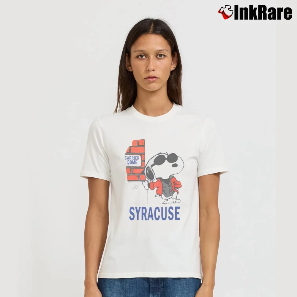 Women’s Snoopy Syracuse University T-Shirt in white | Soft, Flattering Fit