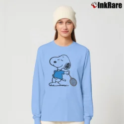 Women’s Snoopy Tennis And Badminton Player Gift Fun Long-Sleeve Top in light blue | Sleek, Versatile, All-Season
