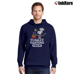 Men’s Snoopy Thanksgiving Turkey Tasting Crew Peanuts Pullover Hoodie in navy | Cozy, Durable, Modern Fit