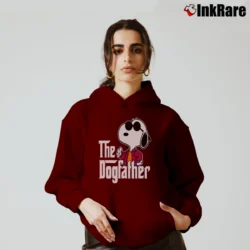 Women’s Snoopy The Dogfather Father's Day Gift Cozy Hoodie in maroon | Warm, Structured, Stylish