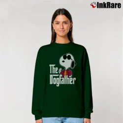 Women’s Snoopy The Dogfather Father's Day Gift Relaxed Sweatshirt in forest green | Soft, Laid-Back Vibe
