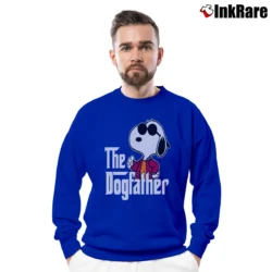 Men’s Snoopy The Dogfather Father's Day Gift Crewneck Sweatshirt in royal blue | Cozy Fabric, Clean Style