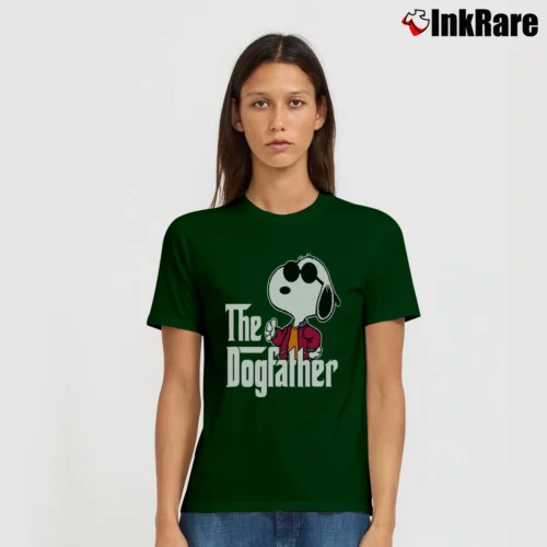 Snoopy The Dogfather Father’s Day Gift Women’s Signature Tee in forest green – Effortless Style Women’s Snoopy The Dogfather Father's Day Gift Signature T-Shirt in forest green | Soft, Flattering Fit