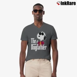 Men’s Snoopy The Dogfather Father's Day Gift V-Neck Tee in charcoal | Sharp, Breathable, Everyday Staple