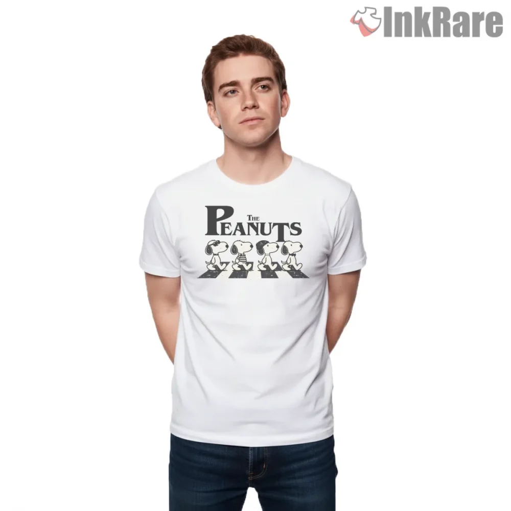 Snoopy The Peanuts Classic Lineup Shirt on white short sleeve shirt for men graphic tee