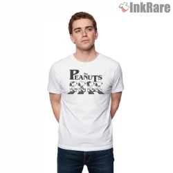 Snoopy The Peanuts Classic Lineup Shirt on white short sleeve shirt for men graphic tee