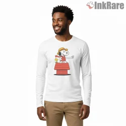 Snoopy The Pirate Beagle Adventure Shirt on white long sleeve shirt for men graphic tee