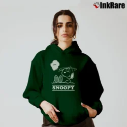 Women’s Snoopy The World Famous Comic Strip Cozy Hoodie in forest green | Warm, Structured, Stylish