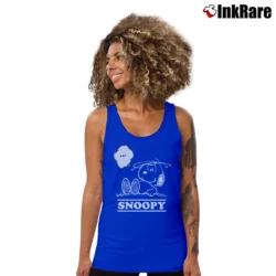Women’s Snoopy The World Famous Comic Strip Tank Top in royal blue | Lightweight, Movement-Friendly