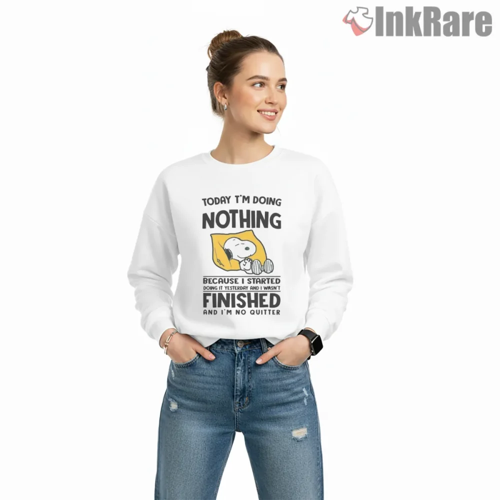 Snoopy Today Im Doing Nothing Funny Quote Shirt on graphic shirt for women graphic tee