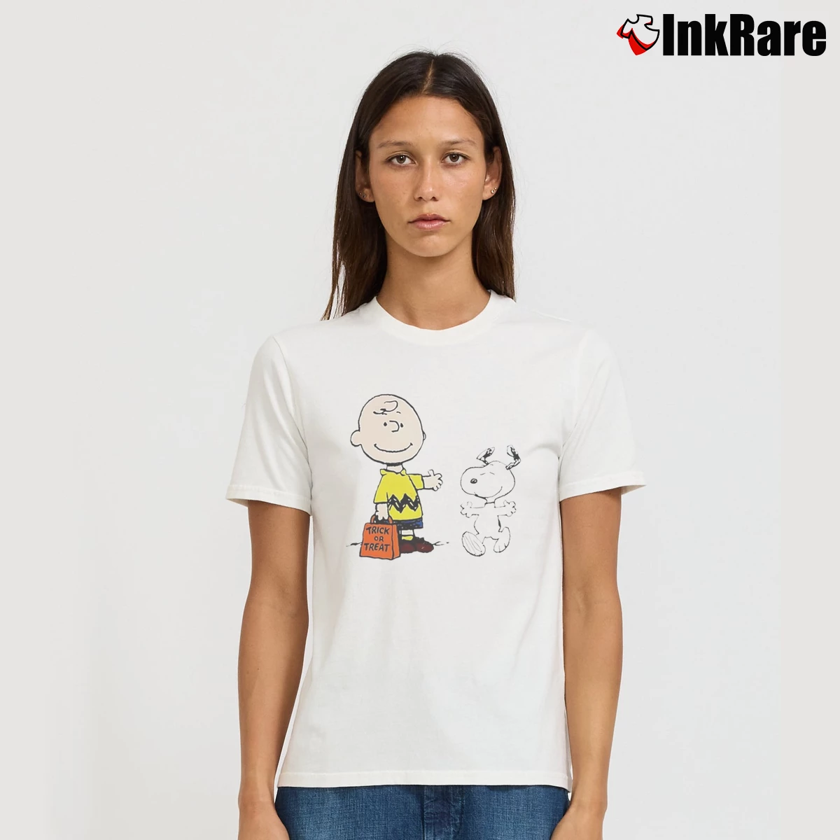 Snoopy Trick Or Treat Cartoon Women’s Tee in white – Effortless Style Women’s Snoopy Trick Or Treat Cartoon T-Shirt in white | Soft, Flattering Fit
