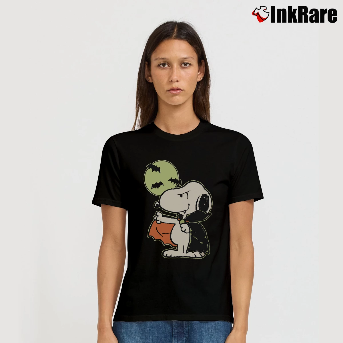 Snoopy Vampire Women’s Tee in black – Effortless Style Women’s Snoopy Vampire T-Shirt in black | Soft, Flattering Fit