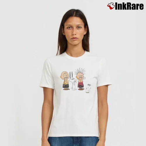 Snoopy Woodstock And Charlie Brown Its The Boo Time Halloween Women’s Tee in white – Effortless Style Women’s Snoopy Woodstock And Charlie Brown Its The Boo Time Halloween T-Shirt in white | Soft, Flattering Fit