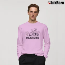 Men’s Snoopy Woodstock And Friends Character Long-Sleeve Shirt in light pink | Sleek, Lightweight, Year-Round Wear