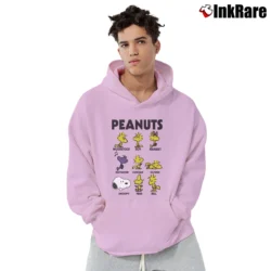 Men’s Snoopy Woodstock And Friends Pullover Hoodie in light pink | Cozy, Durable, Modern Fit