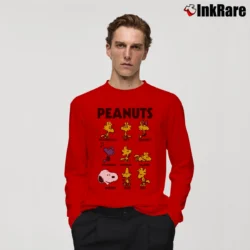Men’s Snoopy Woodstock And Friends Long-Sleeve Shirt in red | Sleek, Lightweight, Year-Round Wear
