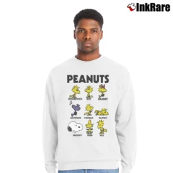 Men’s Snoopy Woodstock And Friends Crewneck Sweatshirt in white | Cozy Fabric, Clean Style