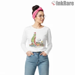 Snoopy Woodstock And Grinch Christmas Shirt on white long sleeve shirt for women graphic tee