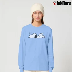 Women’s Snoopy Woodstock Cartoon Comics Long-Sleeve Top in light blue | Sleek, Versatile, All-Season