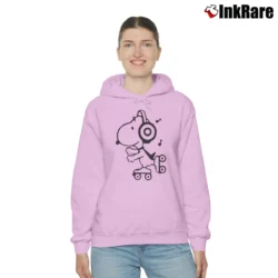 Women’s Snoopy Woodstock Cartoon Music Comics Cozy Hoodie in light pink | Warm, Structured, Stylish