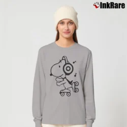 Women’s Snoopy Woodstock Cartoon Music Comics Long-Sleeve Top in sport grey | Sleek, Versatile, All-Season