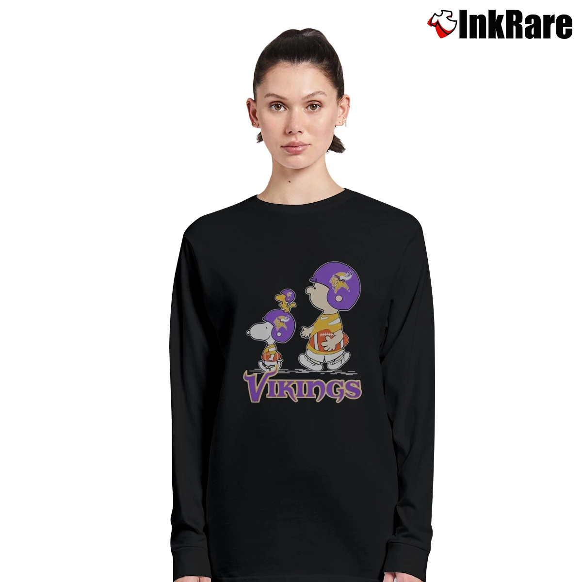 Snoopy Woodstock Charlie Brown Minnesota Vikings Football Women’s Long-Sleeve Top in black – Effortless Layer Women’s Snoopy Woodstock Charlie Brown Minnesota Vikings Football Long-Sleeve Top in black | Sleek, Versatile, All-Season