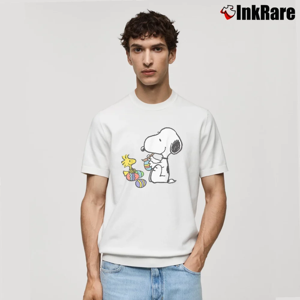 Men’s snoopy woodstock easter egg painting Classic T-Shirt in white | Soft, Breathable Everyday Wear