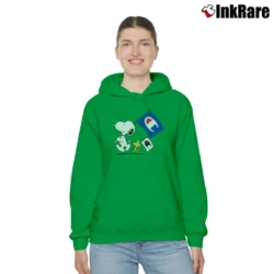 Women’s Snoopy Woodstock Flag Champion Cozy Hoodie in irish green | Warm, Structured, Stylish