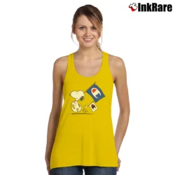 Women’s Snoopy Woodstock Flag Champion Tank Top in yellow | Lightweight, Movement-Friendly