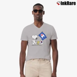 Men’s Snoopy Woodstock Flag Champion V-Neck Tee in sport grey | Sharp, Breathable, Everyday Staple