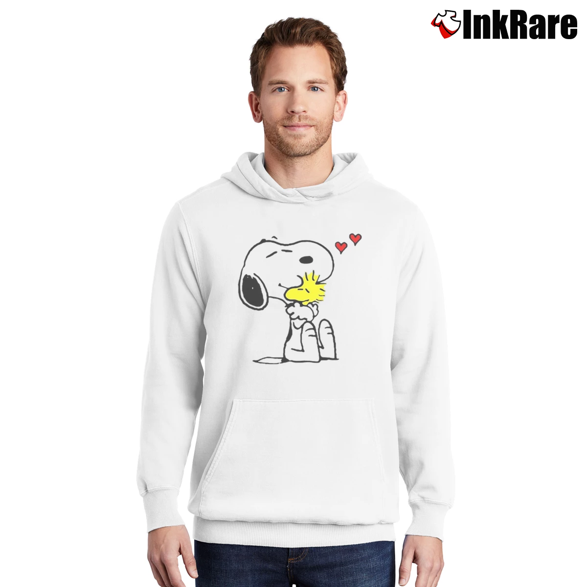 Snoopy Woodstock Men’s Pullover Hoodie in white – Ultimate Warmth Men’s Snoopy Woodstock Pullover Hoodie in white | Cozy, Durable, Modern Fit
