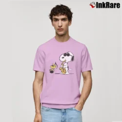 Men’s Snoopy Woodstock Jazz Peanuts Classic T-Shirt in light pink | Soft, Breathable Everyday Wear