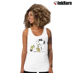 Women’s Snoopy Woodstock Jazz Peanuts Tank Top in white | Lightweight, Movement-Friendly