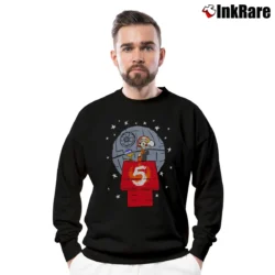 Men’s Snoopy Woodstock Star Wars Luke R2 - D2 Crewneck Sweatshirt in black | Cozy Fabric, Clean Style