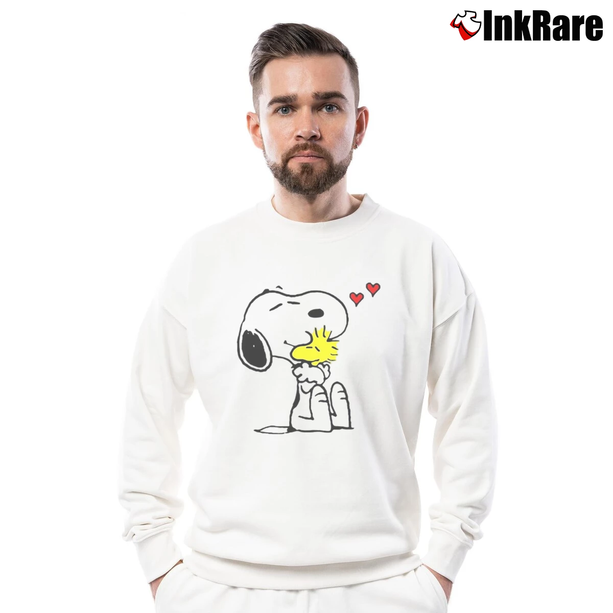 Snoopy Woodstock Men’s Crewneck Sweatshirt in white – Soft & Durable Men’s Snoopy Woodstock Crewneck Sweatshirt in white | Cozy Fabric, Clean Style