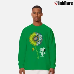 Men’s Snoopy Woodstock You Are My Sunshine Chicago Cubs Sunflower Joy Long-Sleeve Shirt in irish green | Sleek, Lightweight, Year-Round Wear