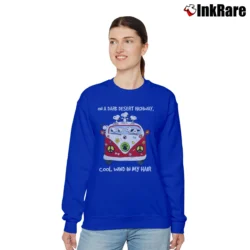 Women’s Snoopy Woodstocks On A Dark Desert Highway Cool Wind In My Hair Relaxed Sweatshirt in royal blue | Soft, Laid-Back Vibe