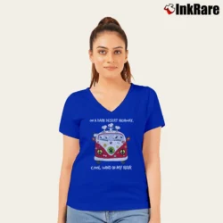 Women’s Snoopy Woodstocks On A Dark Desert Highway Cool Wind In My Hair V-Neck Tee in royal blue | Chic Neckline, Soft Texture