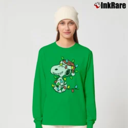 Women’s Snoopy Wrapped In Christmas Lights Classic Long-Sleeve Top in irish green | Sleek, Versatile, All-Season